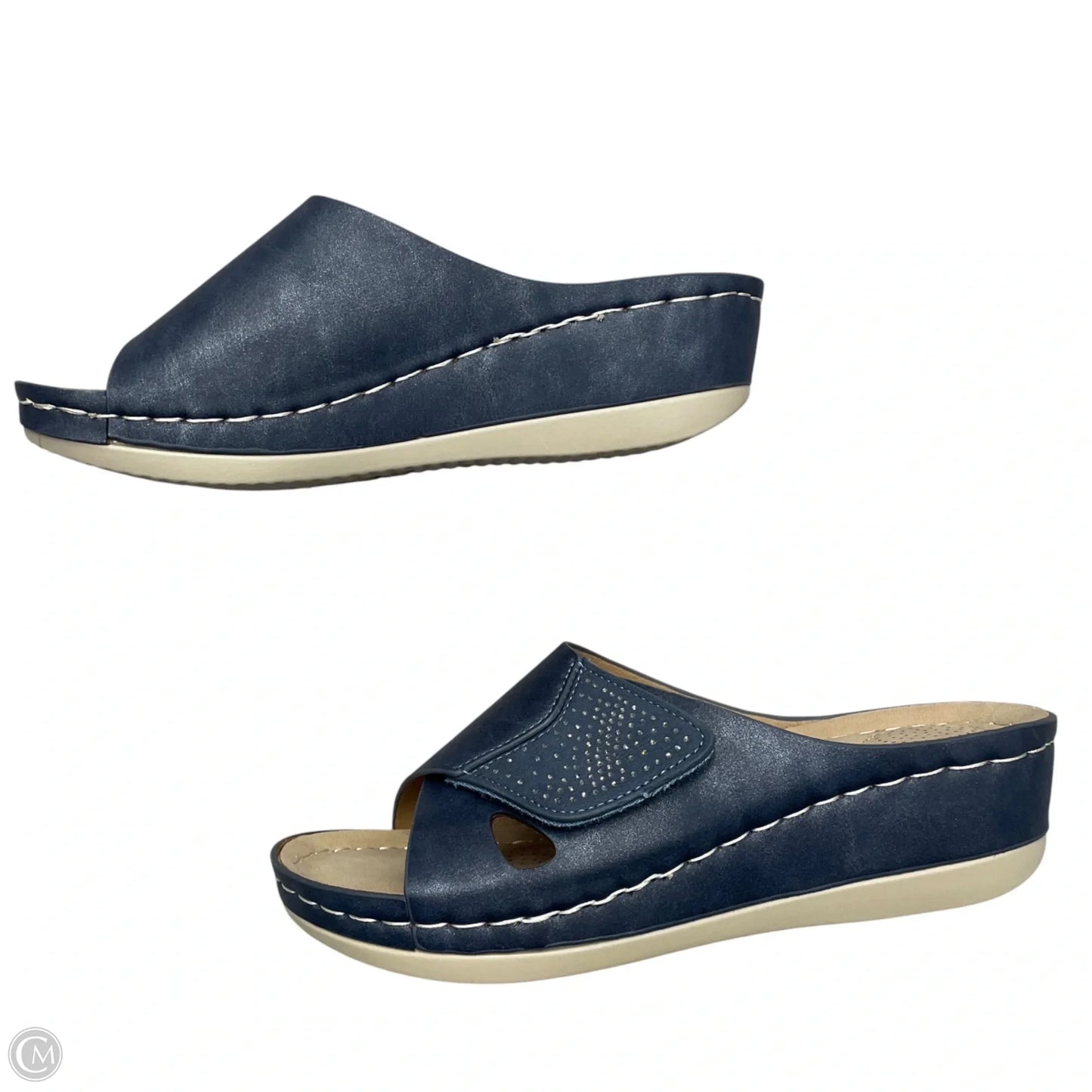 Sandals Flats By Cg Shoes In Navy, Size: 6