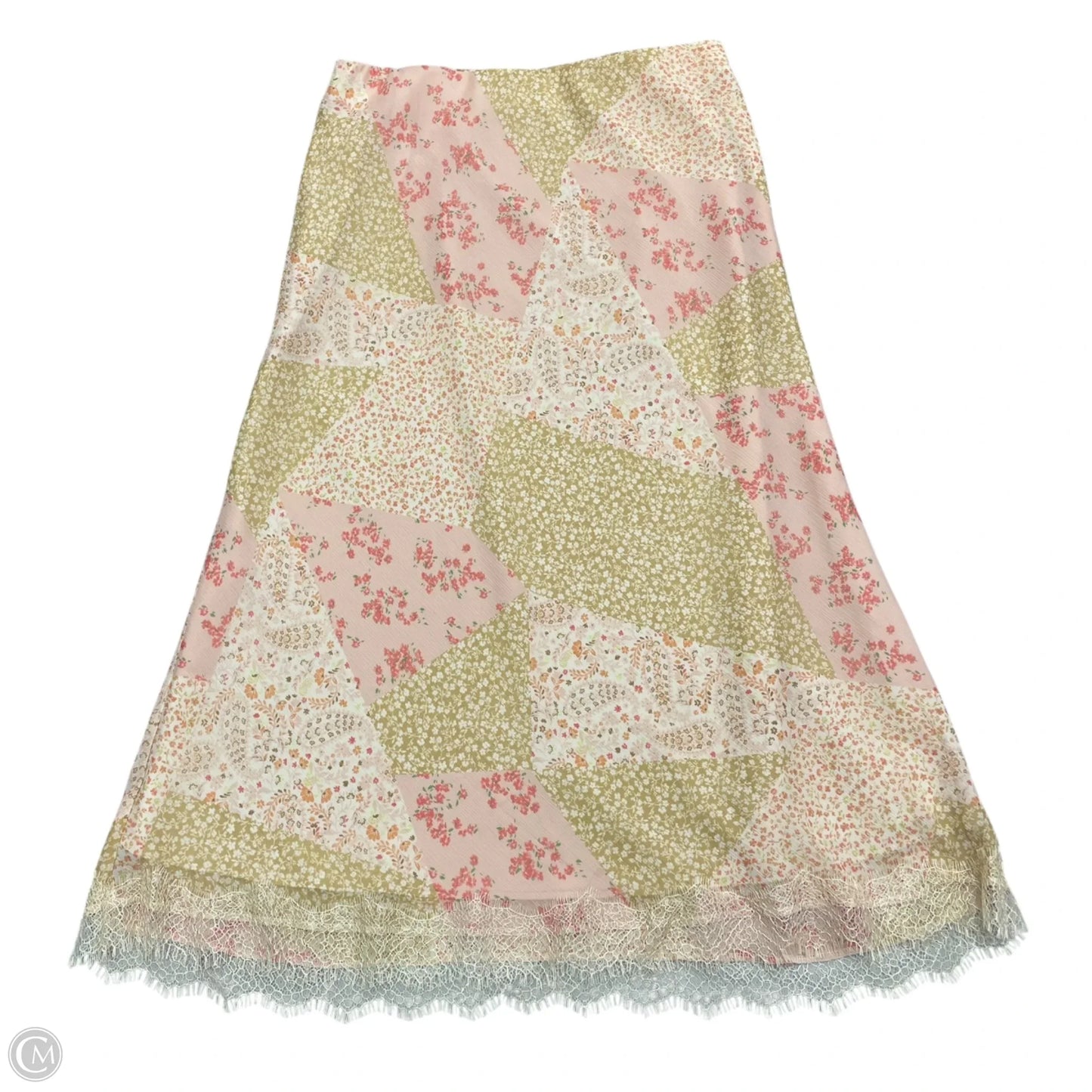 Skirt Midi By Loft In Pink & Yellow, Size: L