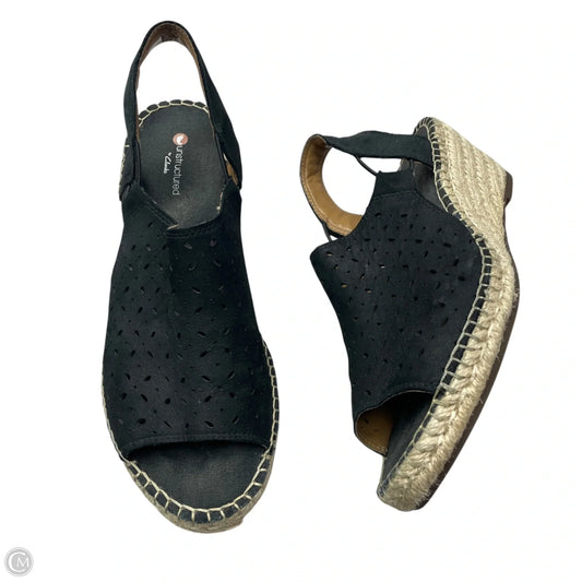 Sandals Heels Wedge By Clarks In Black, Size: 7