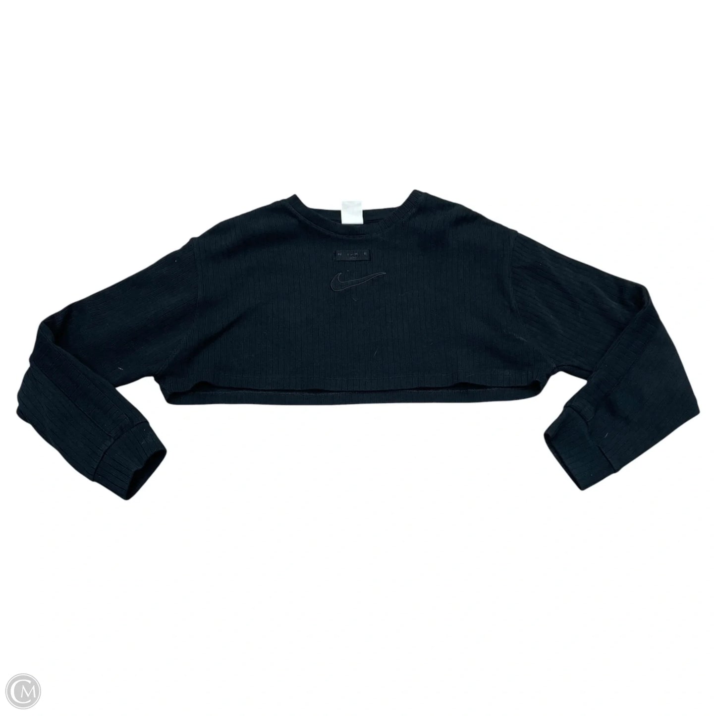 Athletic Top Long Sleeve Crewneck By Nike Apparel In Black, Size: M