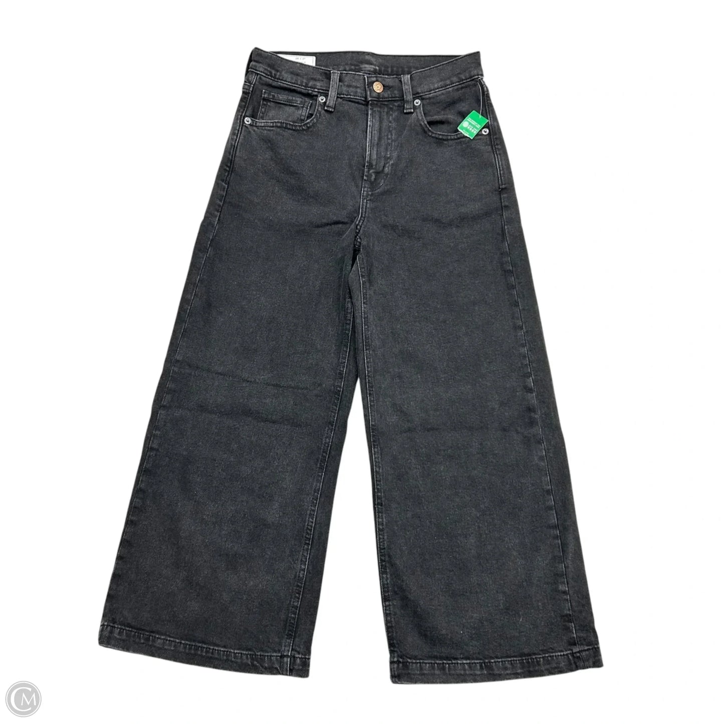 Jeans Wide Leg By Gap In Black Denim, Size: 2p