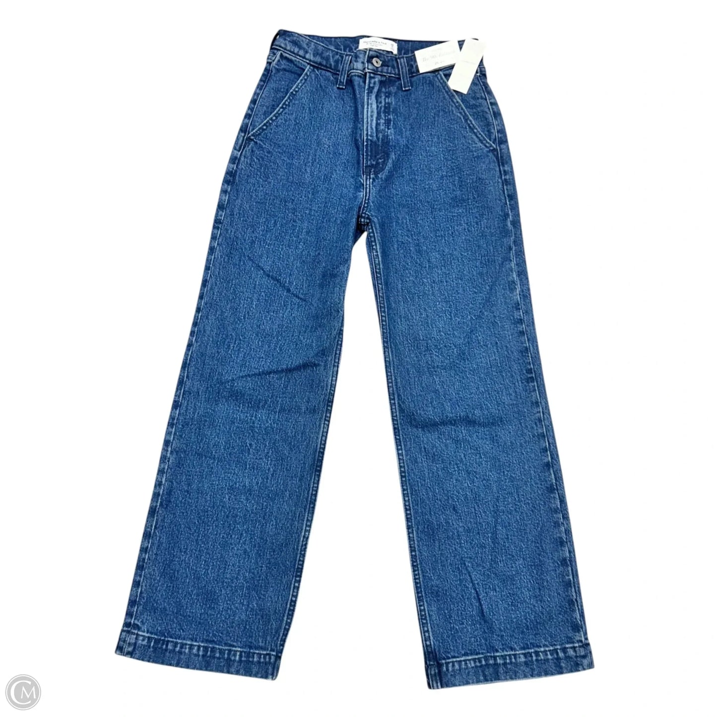 Jeans Wide Leg By Abercrombie And Fitch In Blue Denim, Size: 2p