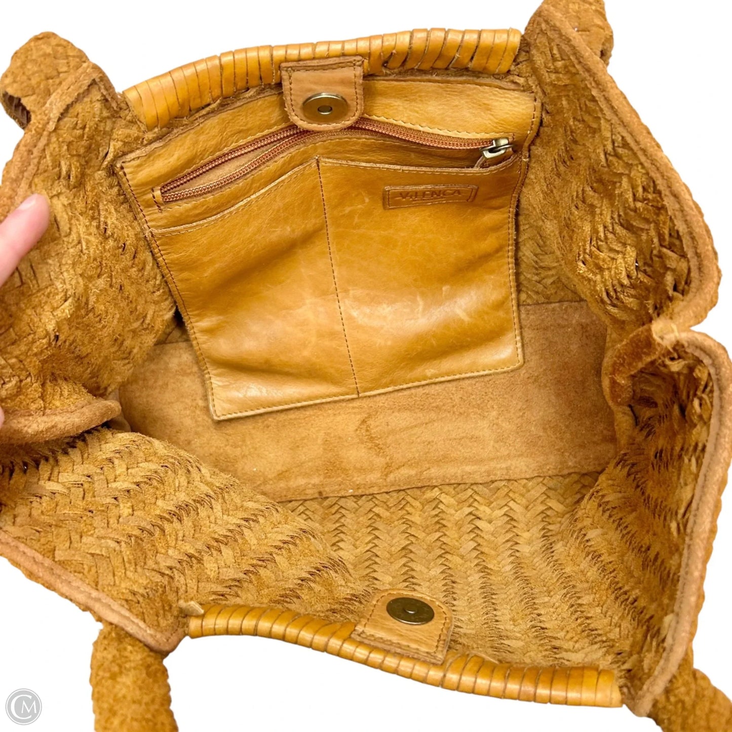 Handbag Leather By Vilenca, Size: Medium