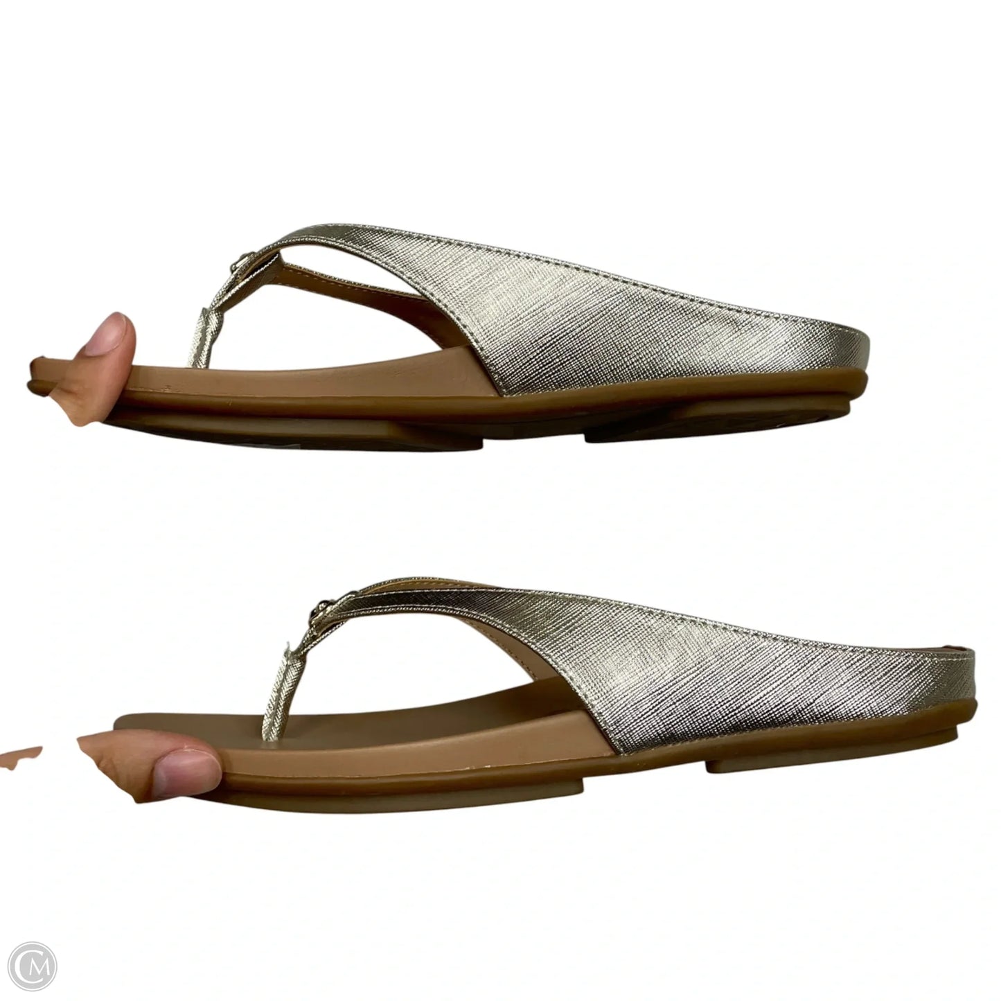 Sandals Flip Flops By Aerosoles In Gold, Size: 7.5
