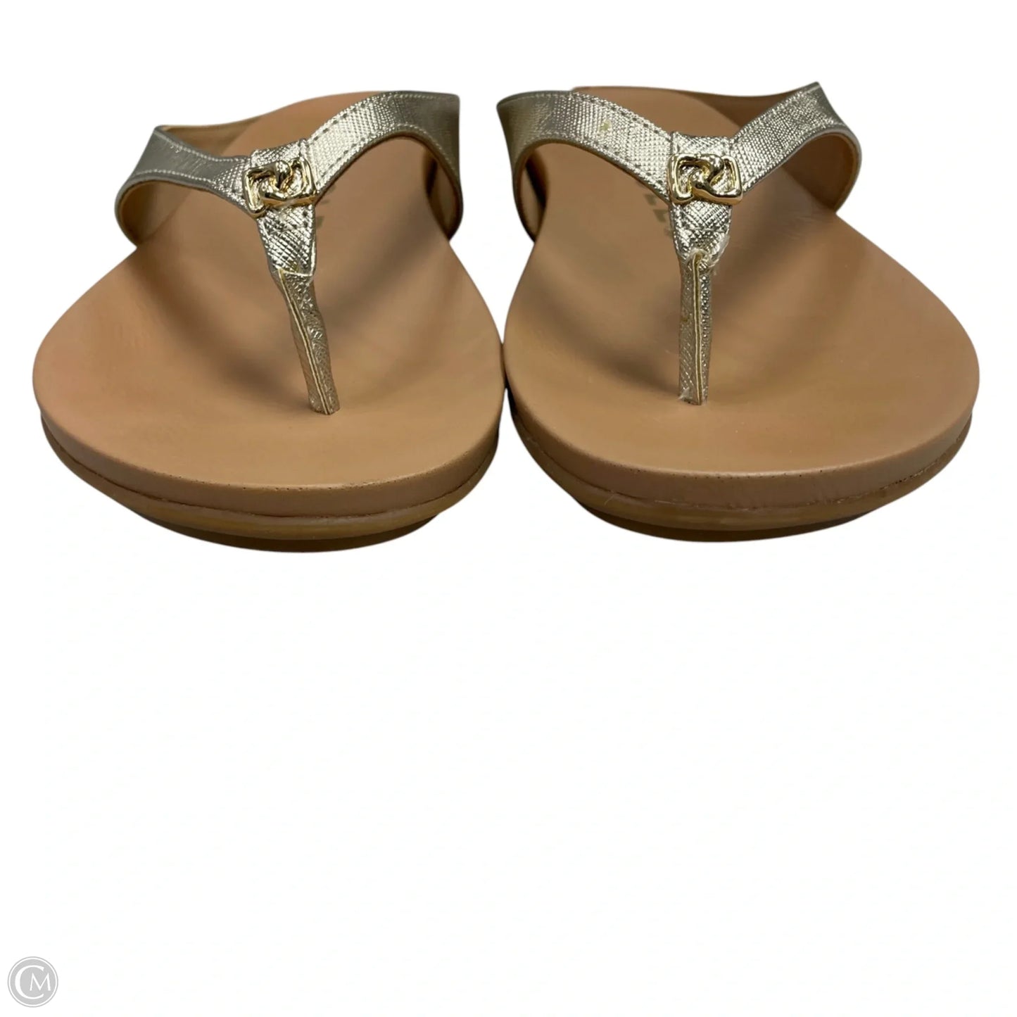 Sandals Flip Flops By Aerosoles In Gold, Size: 7.5