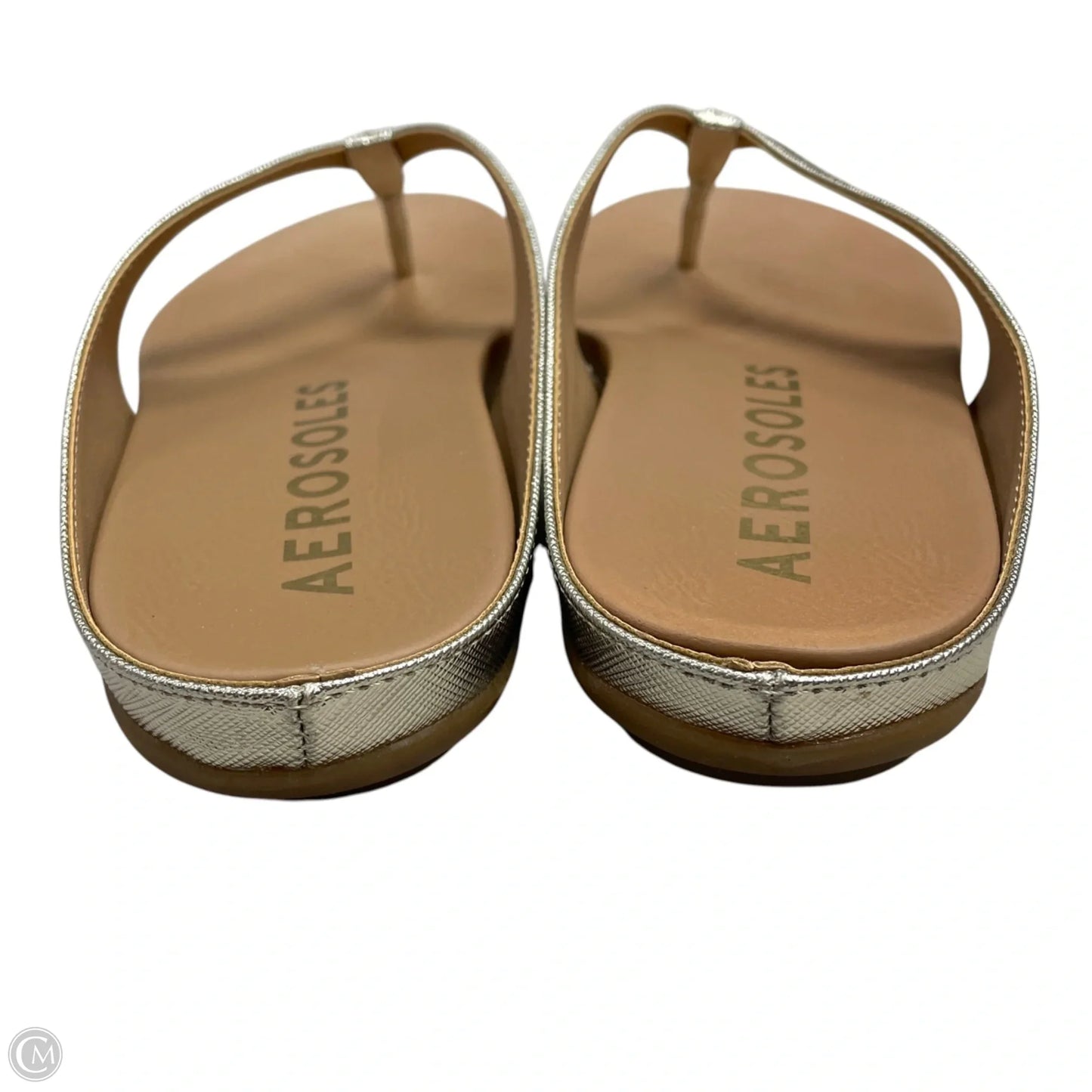 Sandals Flip Flops By Aerosoles In Gold, Size: 7.5