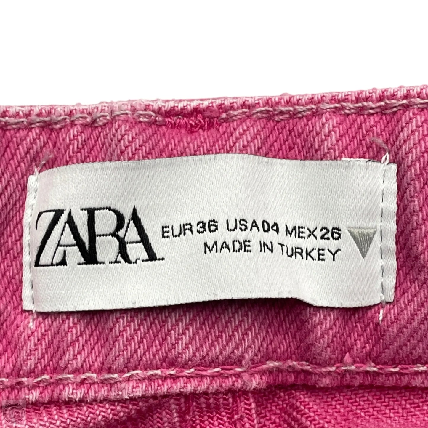 Jeans Wide Leg By Zara In Pink Denim, Size: 4