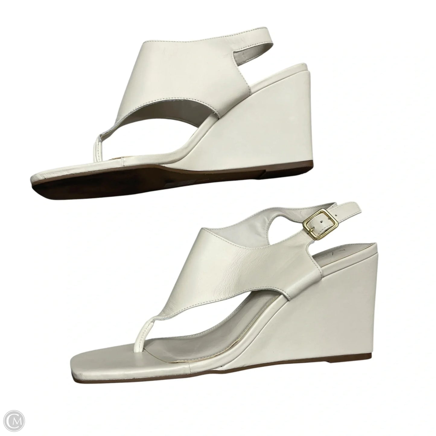 Sandals Heels Wedge By Anthropologie In Cream, Size: 8.5