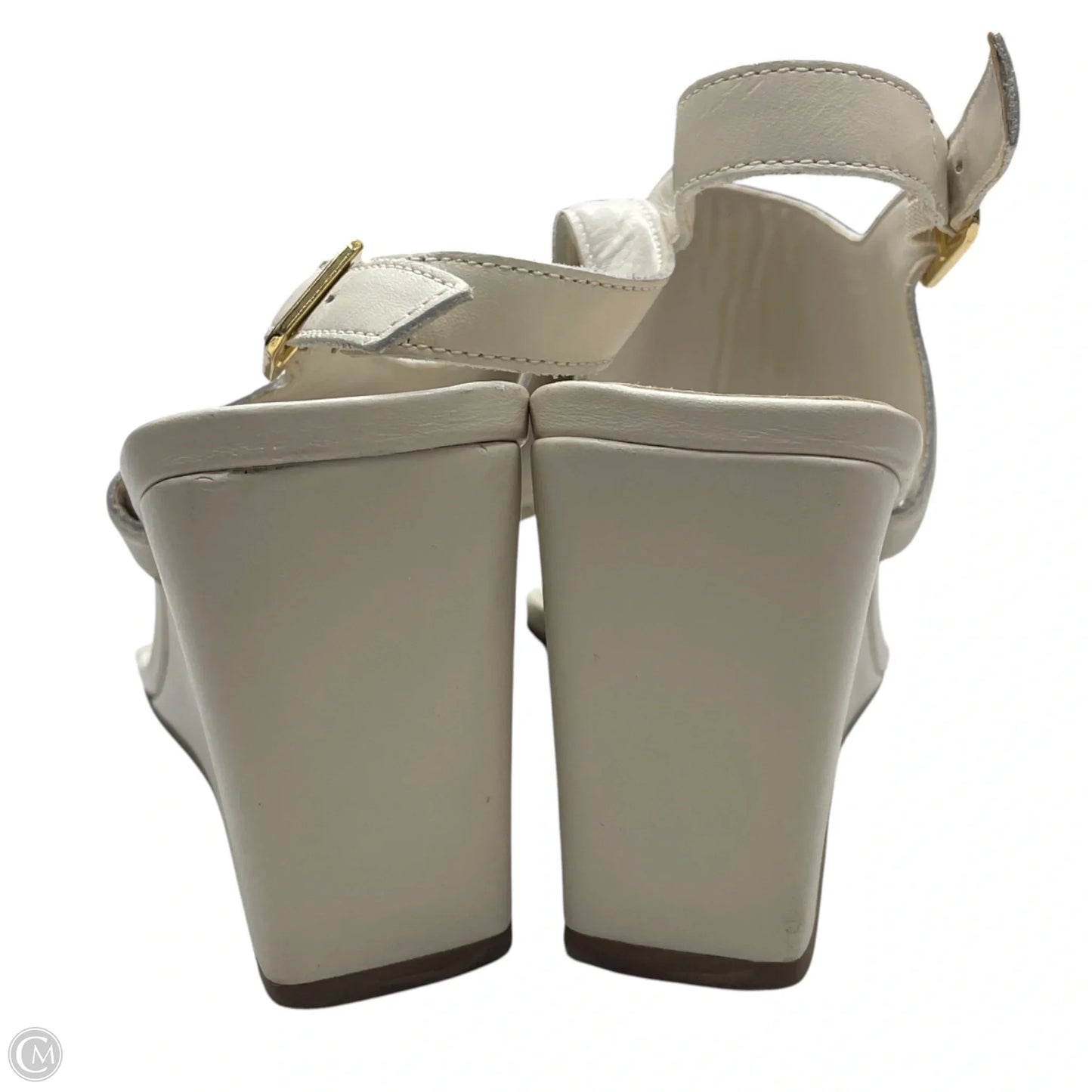 Sandals Heels Wedge By Anthropologie In Cream, Size: 8.5