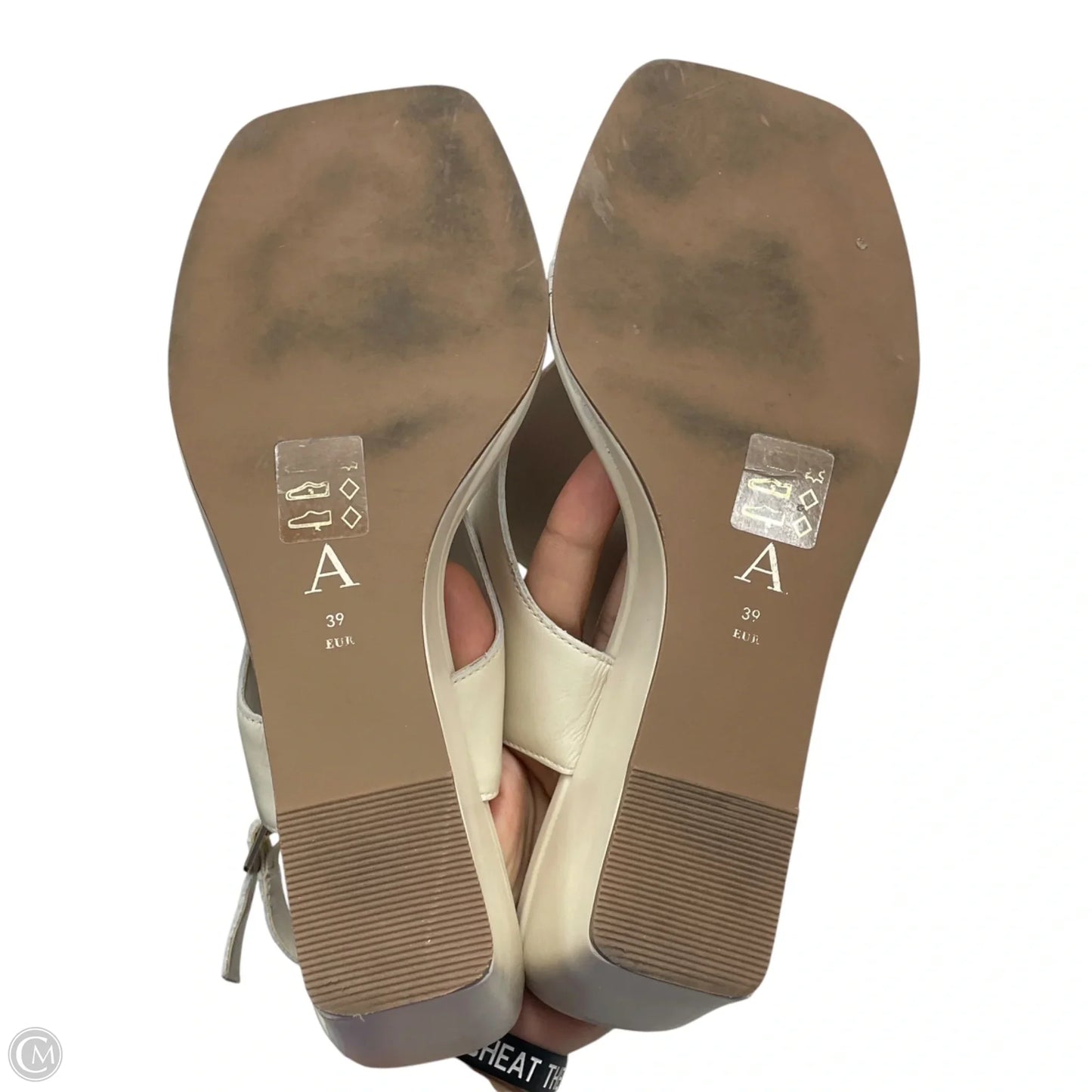 Sandals Heels Wedge By Anthropologie In Cream, Size: 8.5