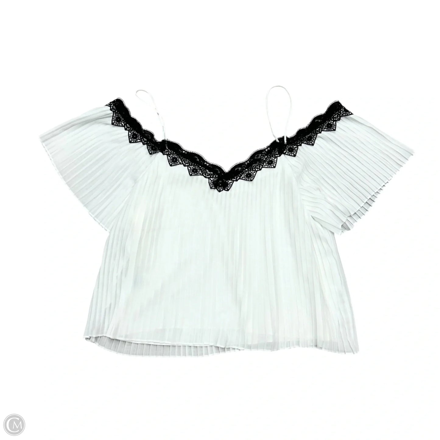 Top Short Sleeve Designer By Alice + Olivia In Black & White, Size: L