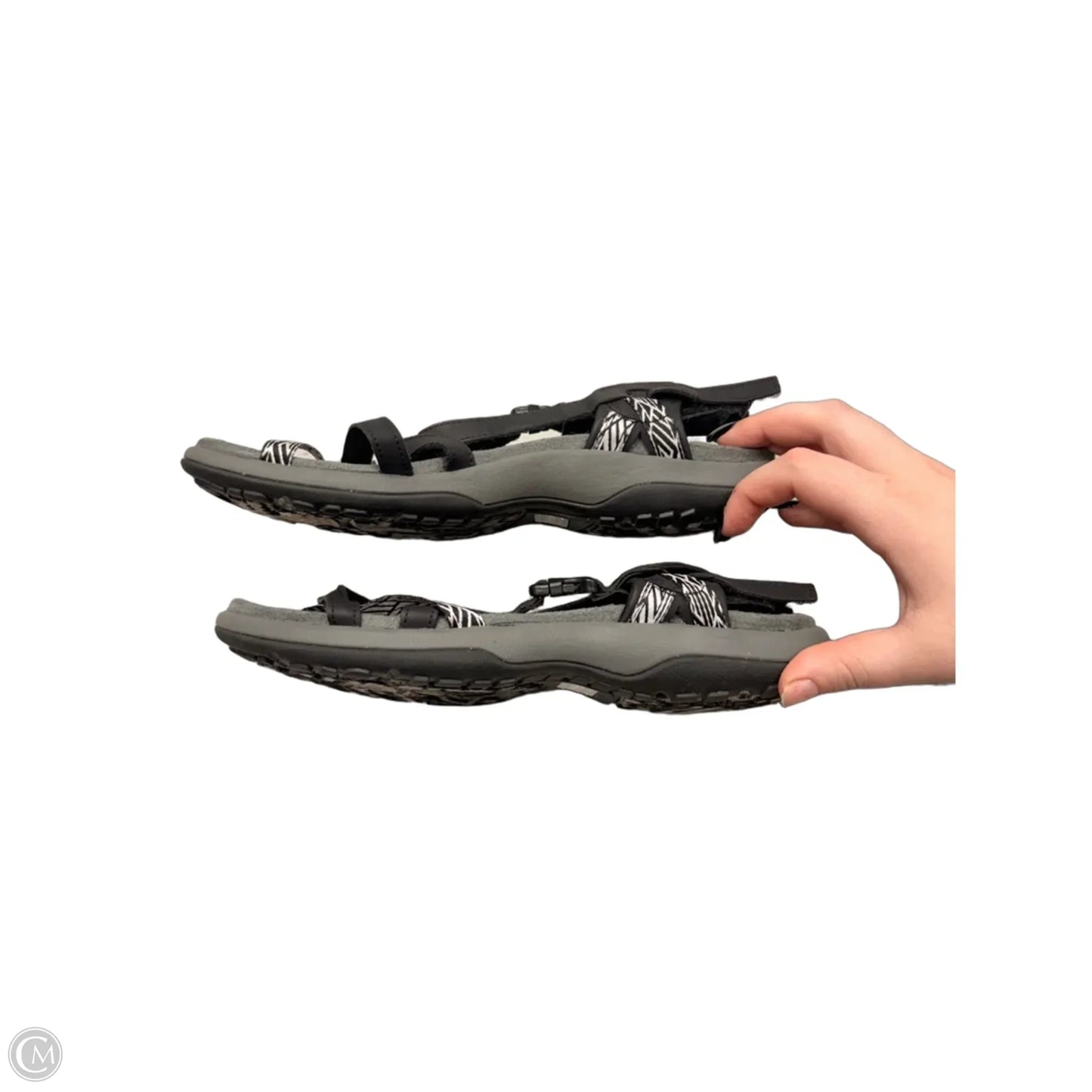 Sandals Sport By Skechers In Black & Grey, Size: 8