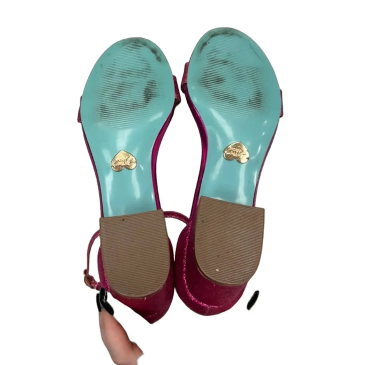 Sandals Heels Block By Betsey Johnson In Pink, Size: 9.5