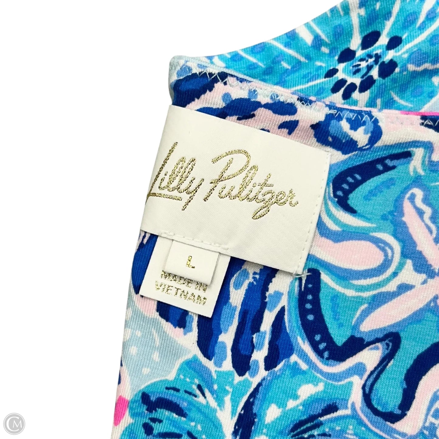 Romper Designer By Lilly Pulitzer In Blue & Pink, Size: L