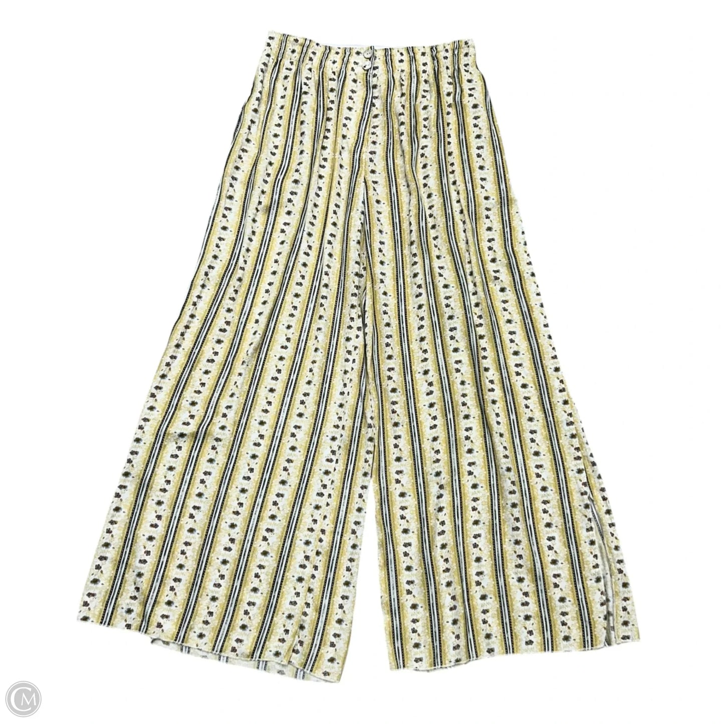 Pants Wide Leg By Free People In White & Yellow, Size: S