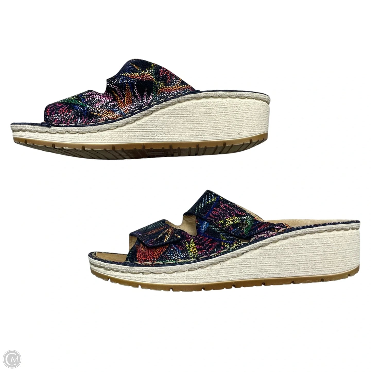 Sandals Flats By Hergos In Rainbow Print, Size: 7.5