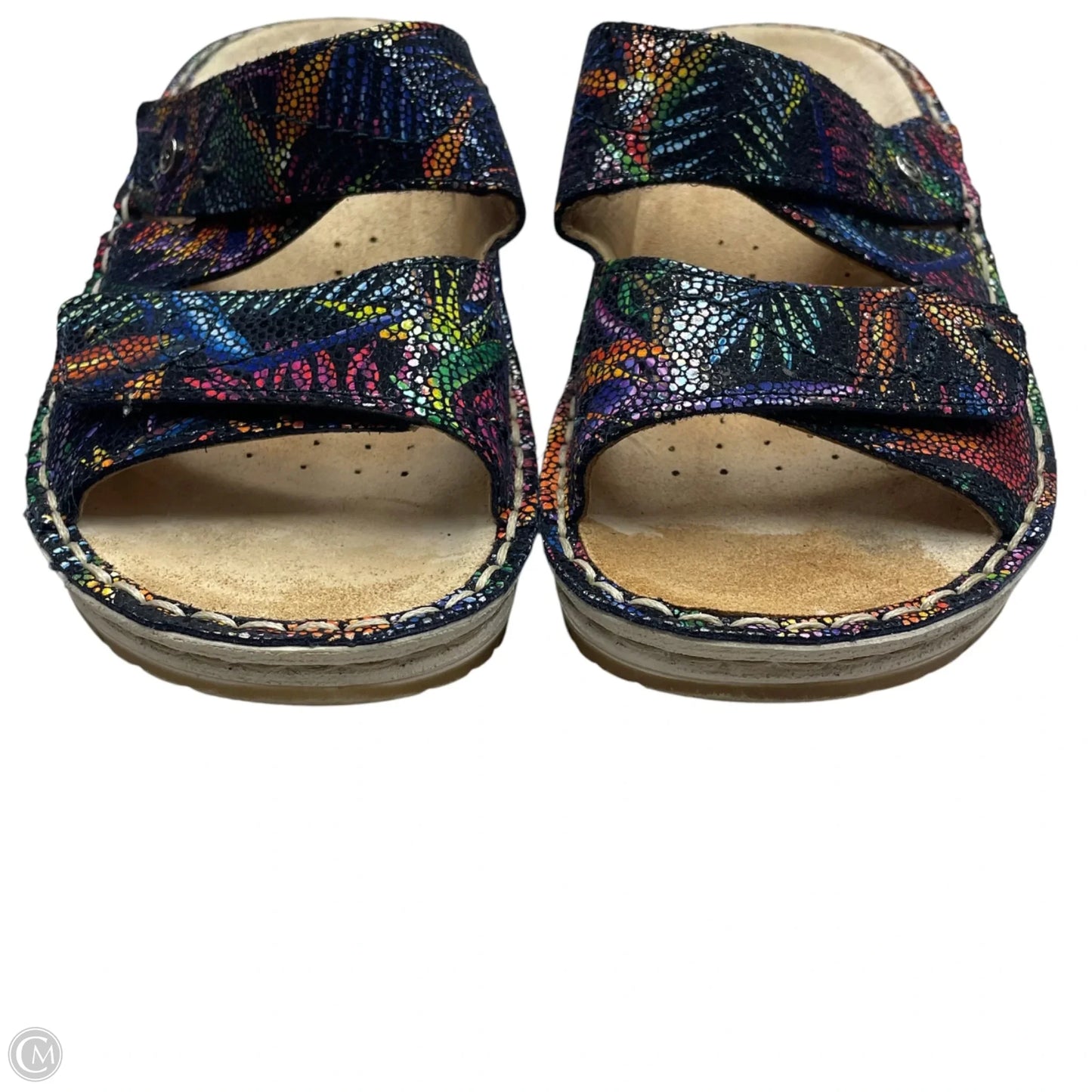 Sandals Flats By Hergos In Rainbow Print, Size: 7.5