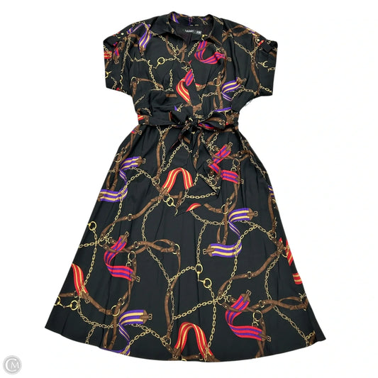 Dress Party Midi By Lauren By Ralph Lauren In Black & Gold, Size: L