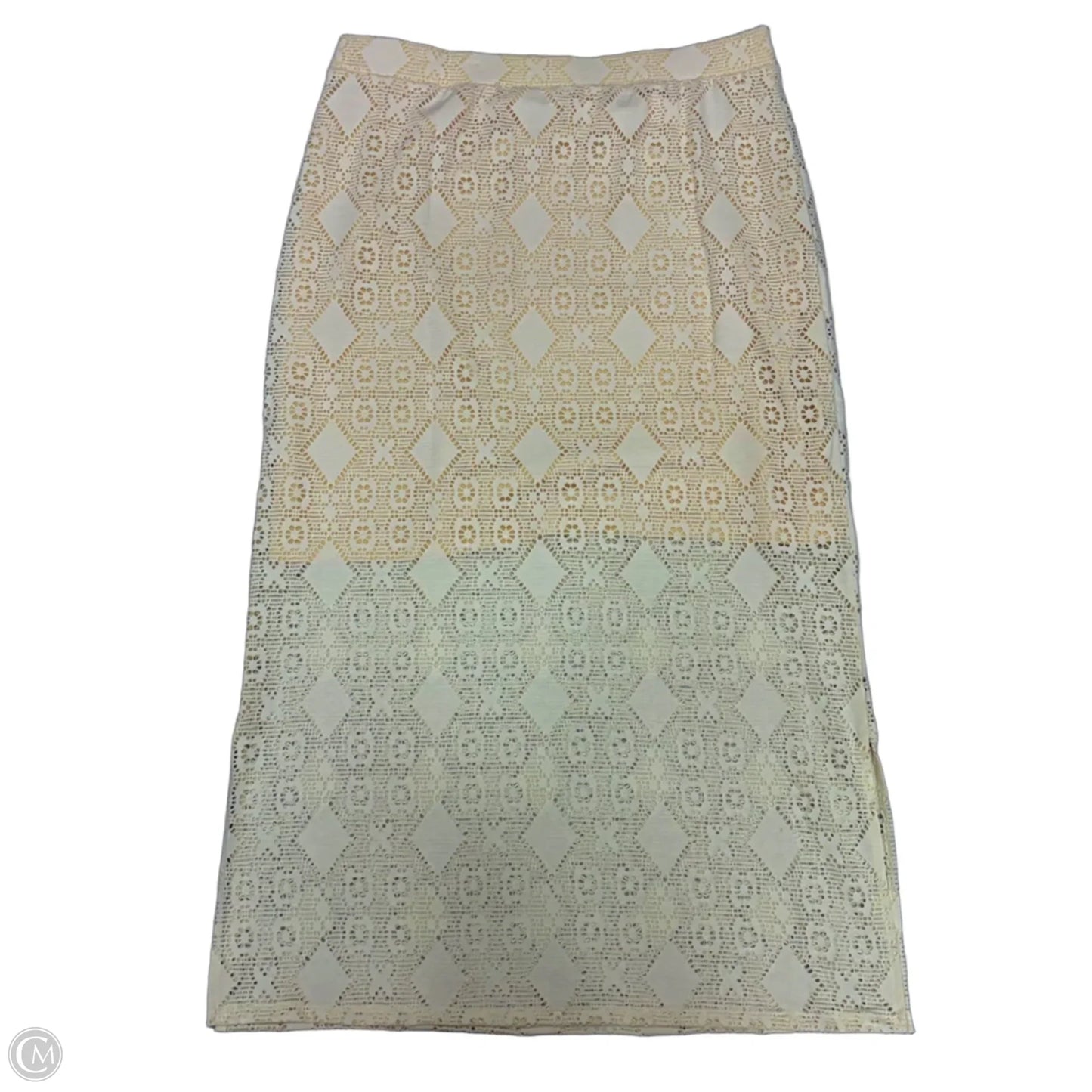 Skirt Maxi By Susan Graver In Cream, Size: L