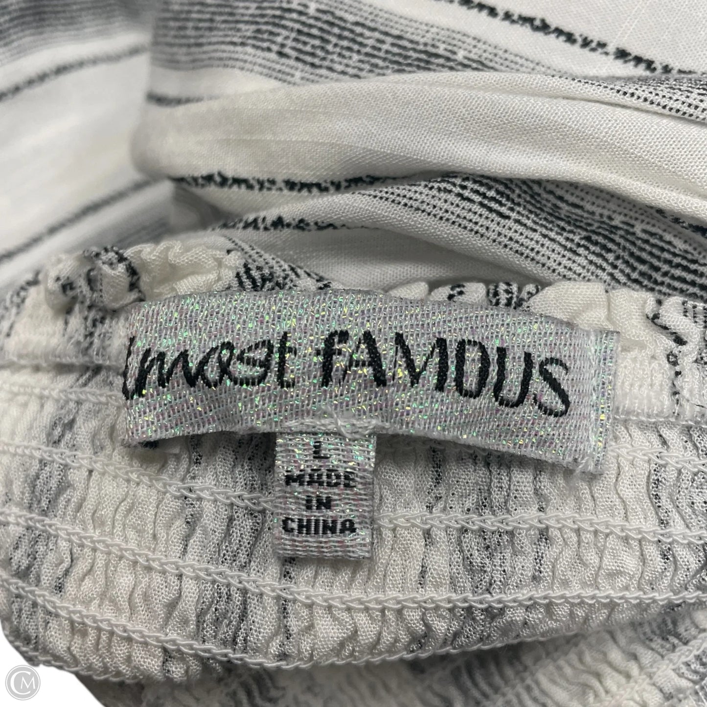 Pants Set 2pc By Almost Famous In Black & White, Size: L