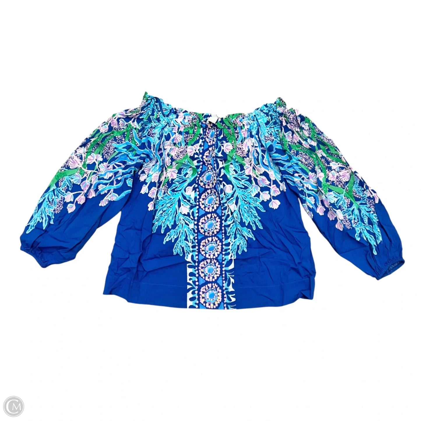 Top Long Sleeve Designer By Lilly Pulitzer In Blue & Purple, Size: Xxs