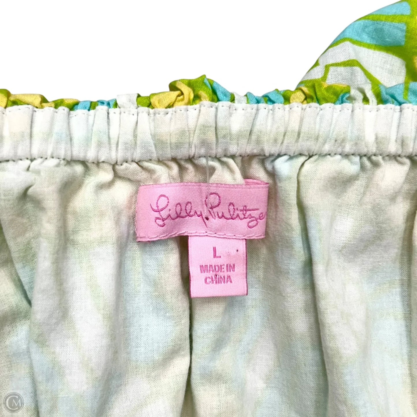 Dress Designer By Lilly Pulitzer In Green & Yellow, Size: L