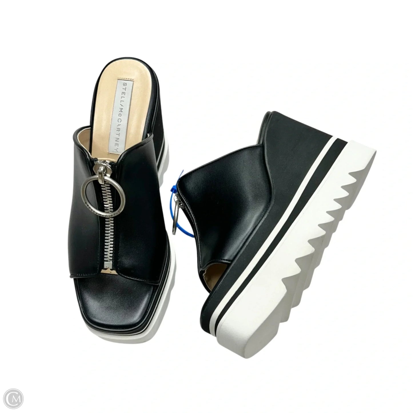 Sandals Luxury Designer By Stella Mccartney In Black & White, Size: 7.5