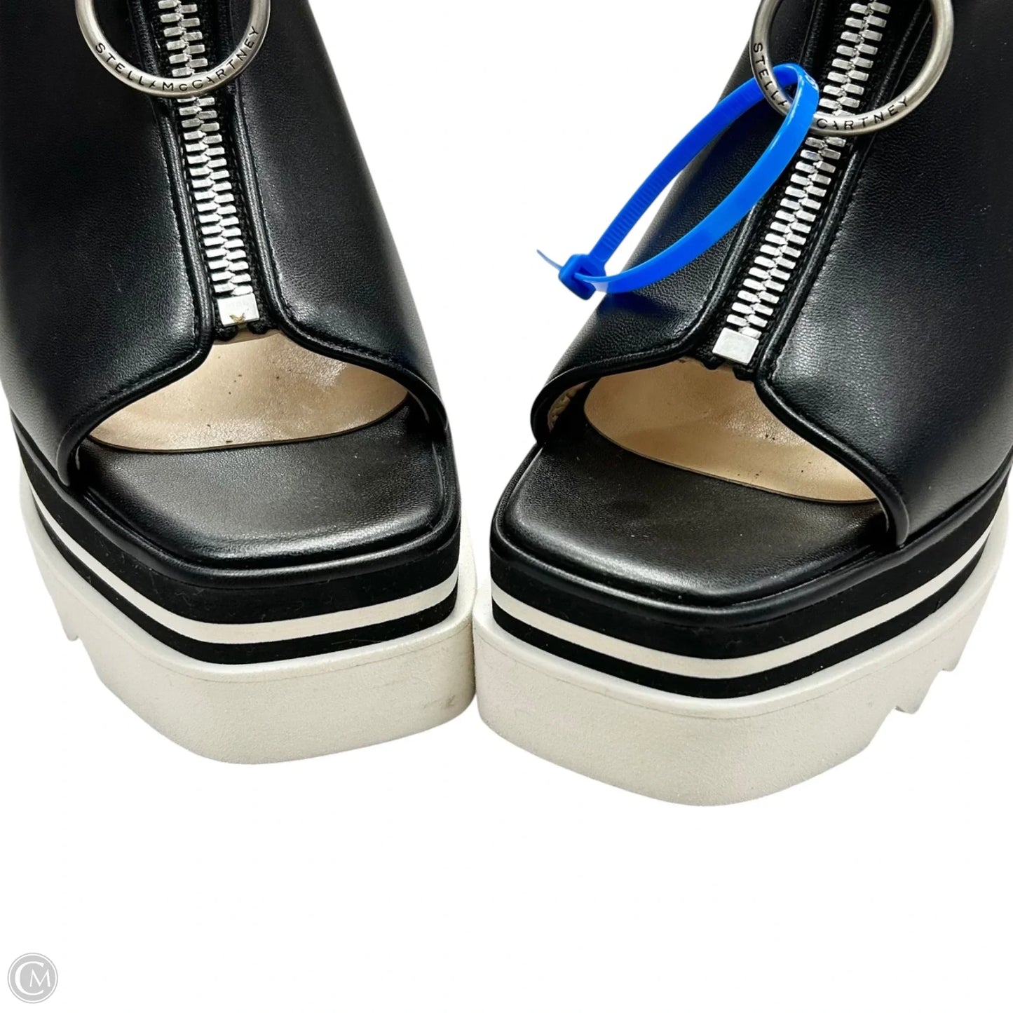 Sandals Luxury Designer By Stella Mccartney In Black & White, Size: 7.5