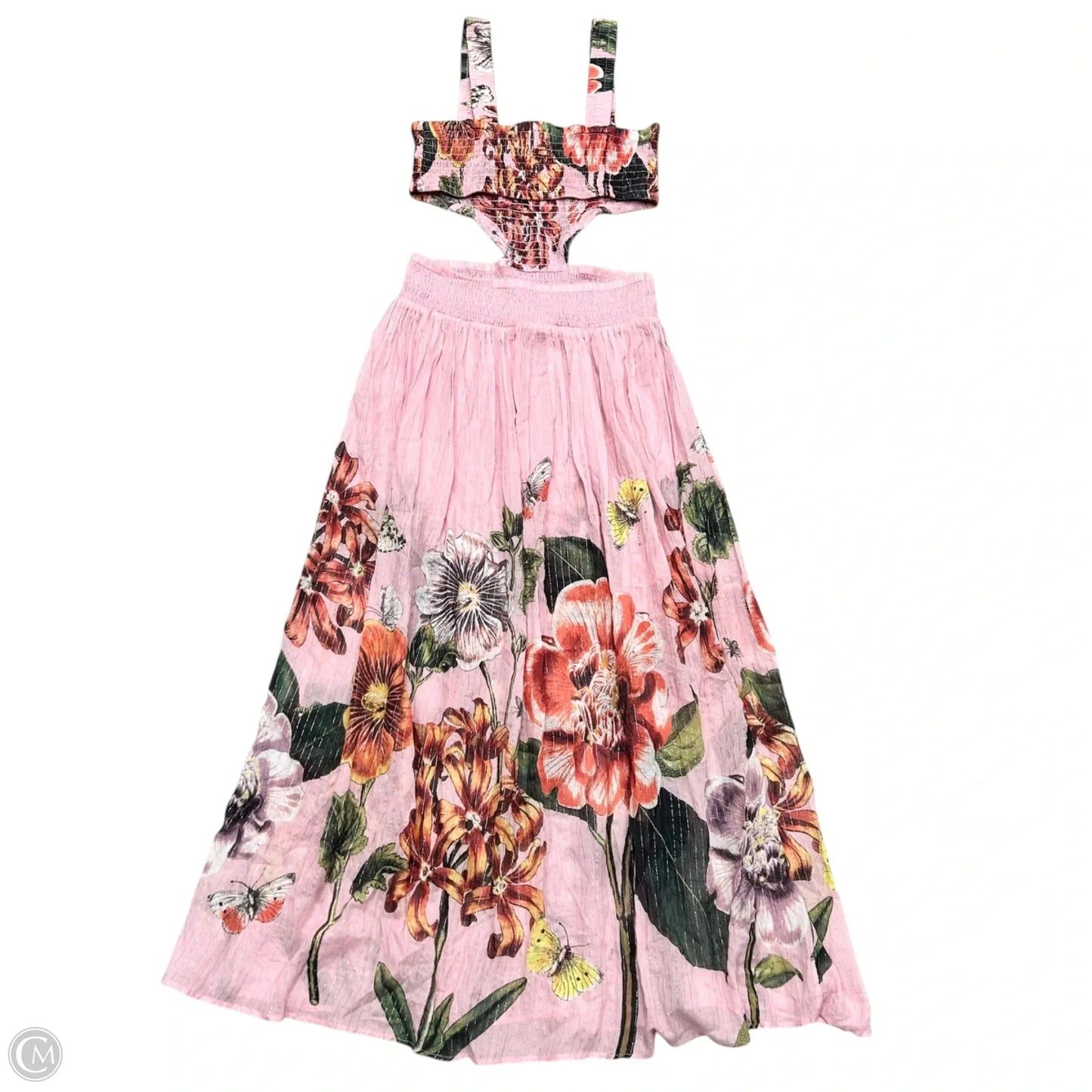 Dress Casual Maxi By Anthropologie In Pink & Silver, Size: M