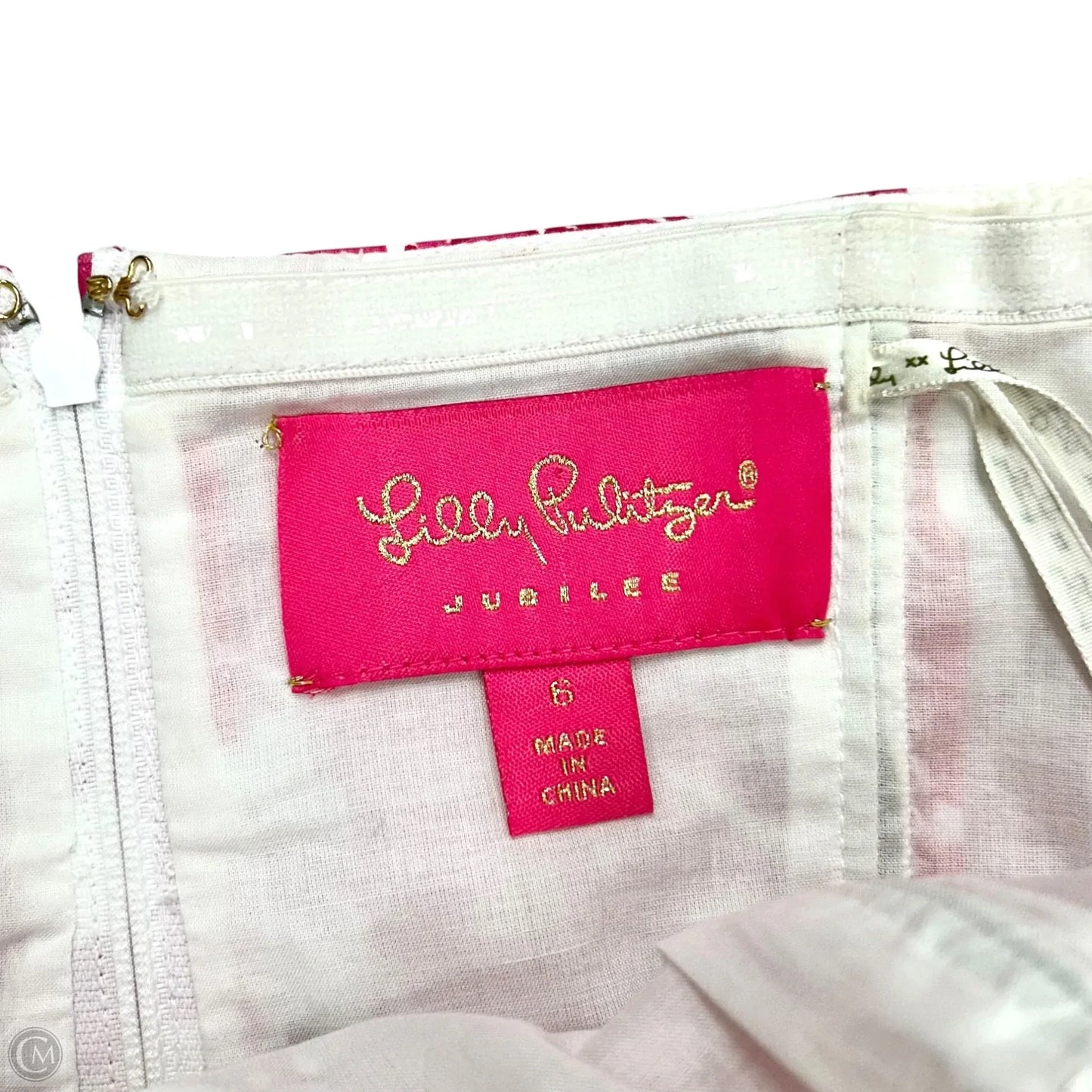Dress Designer By Lilly Pulitzer In Pink & White, Size: S