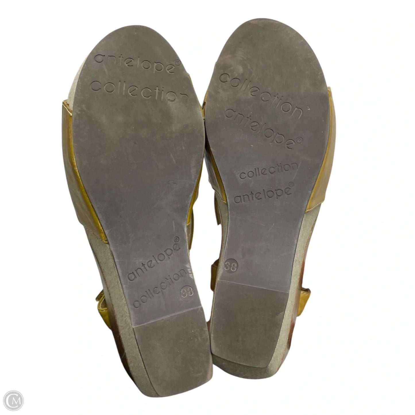 Sandals Heels Wedge By Antelope In Yellow, Size: 7.5