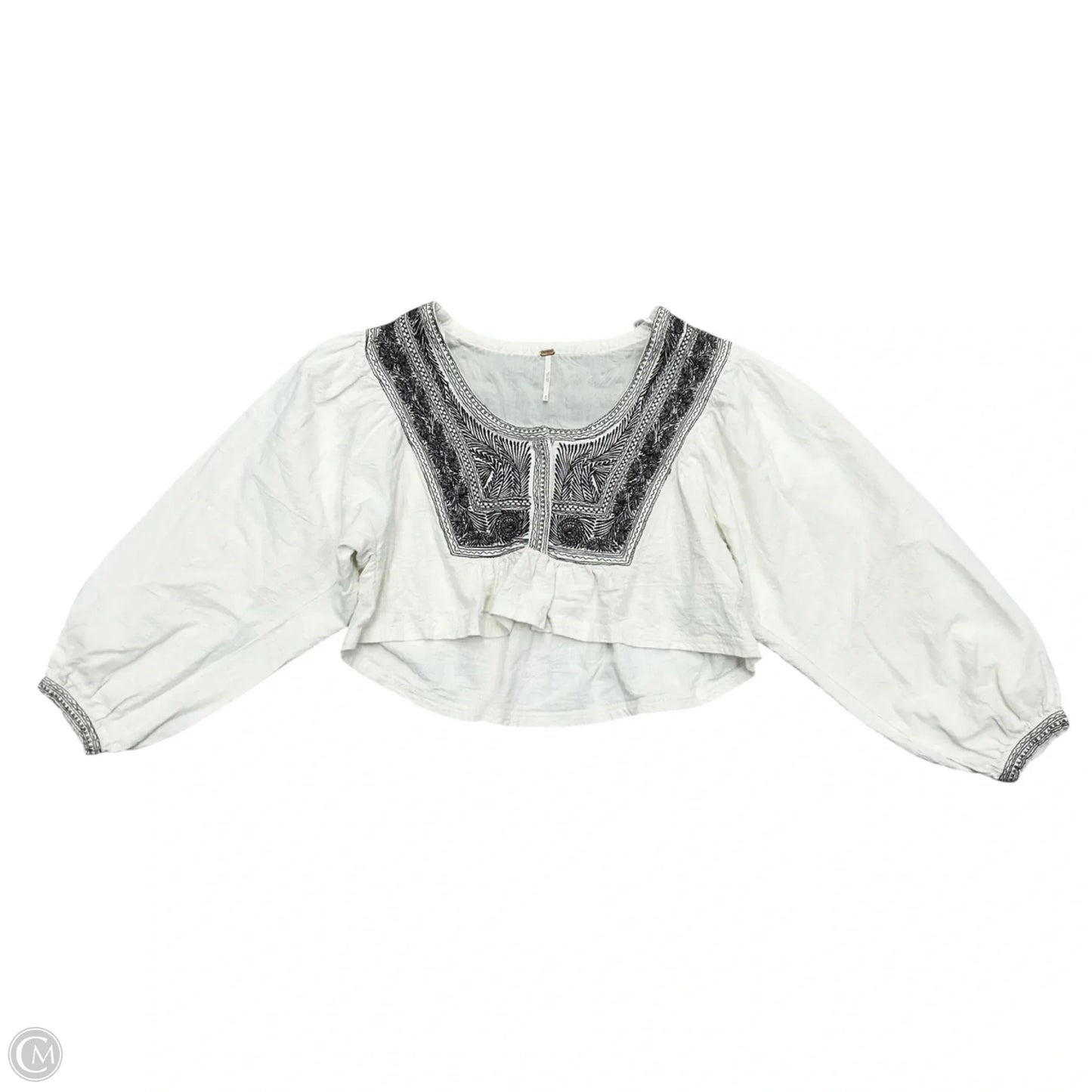 Top Long Sleeve By Free People In Brown & White, Size: M