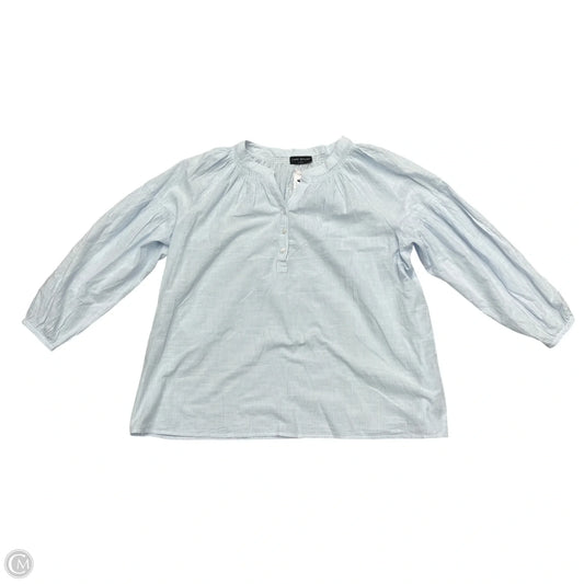 Top Long Sleeve By Lane Bryant In Blue & White, Size: 4x