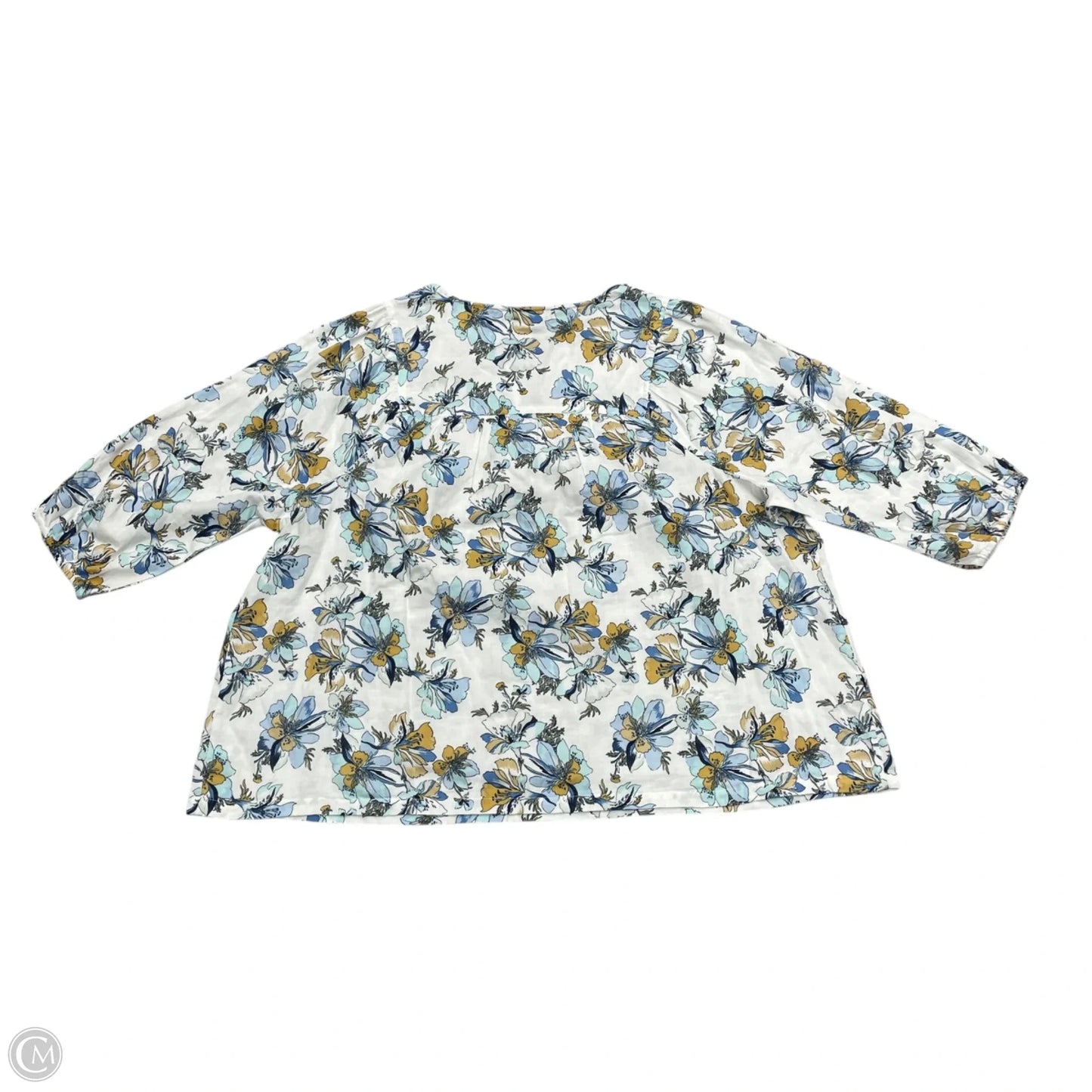 Top Long Sleeve By Lane Bryant In Blue & White, Size: 4x