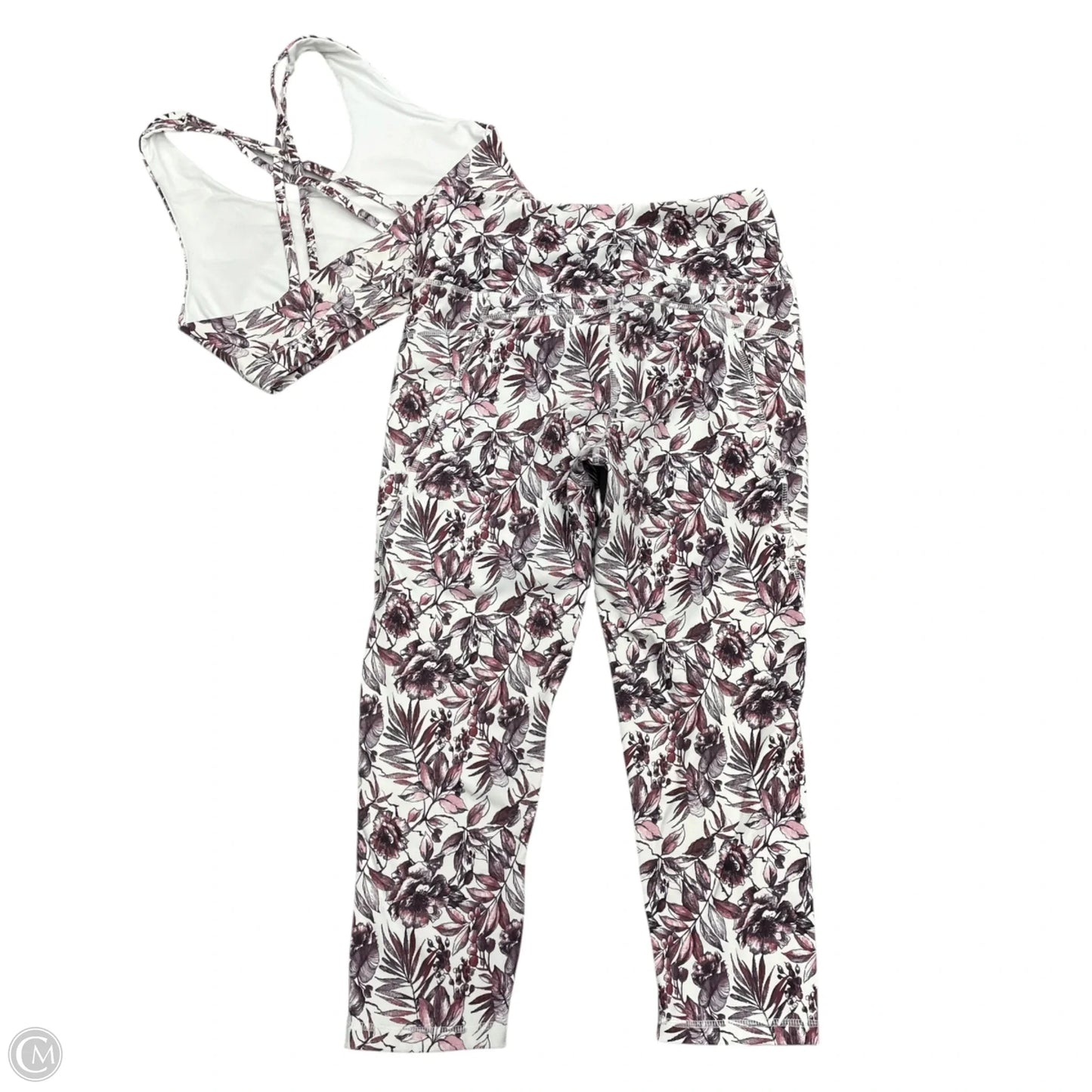 Athletic Pants 2pc By Seaa In Pink & White, Size: L
