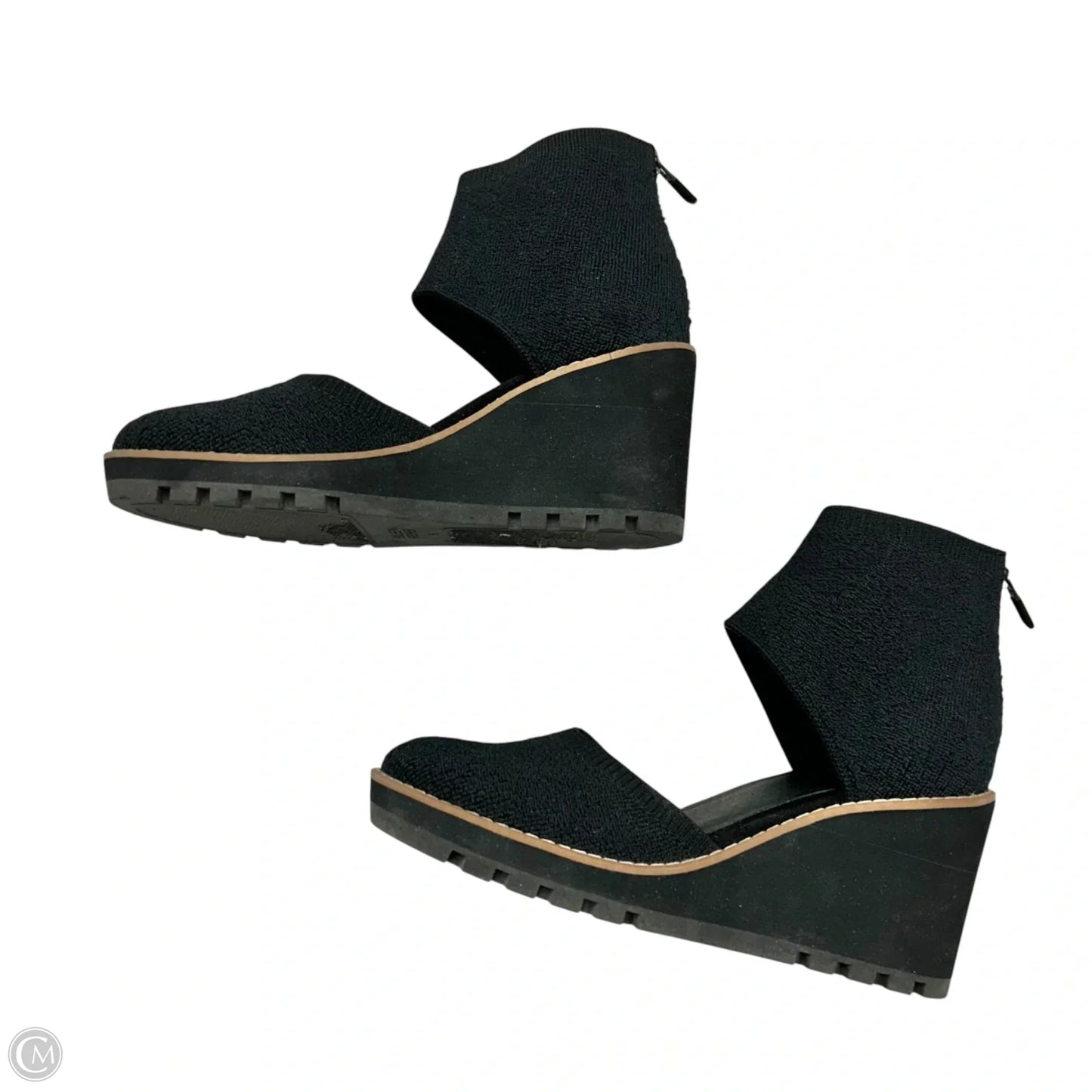 Sandals Heels Wedge By Eileen Fisher In Black, Size: 6