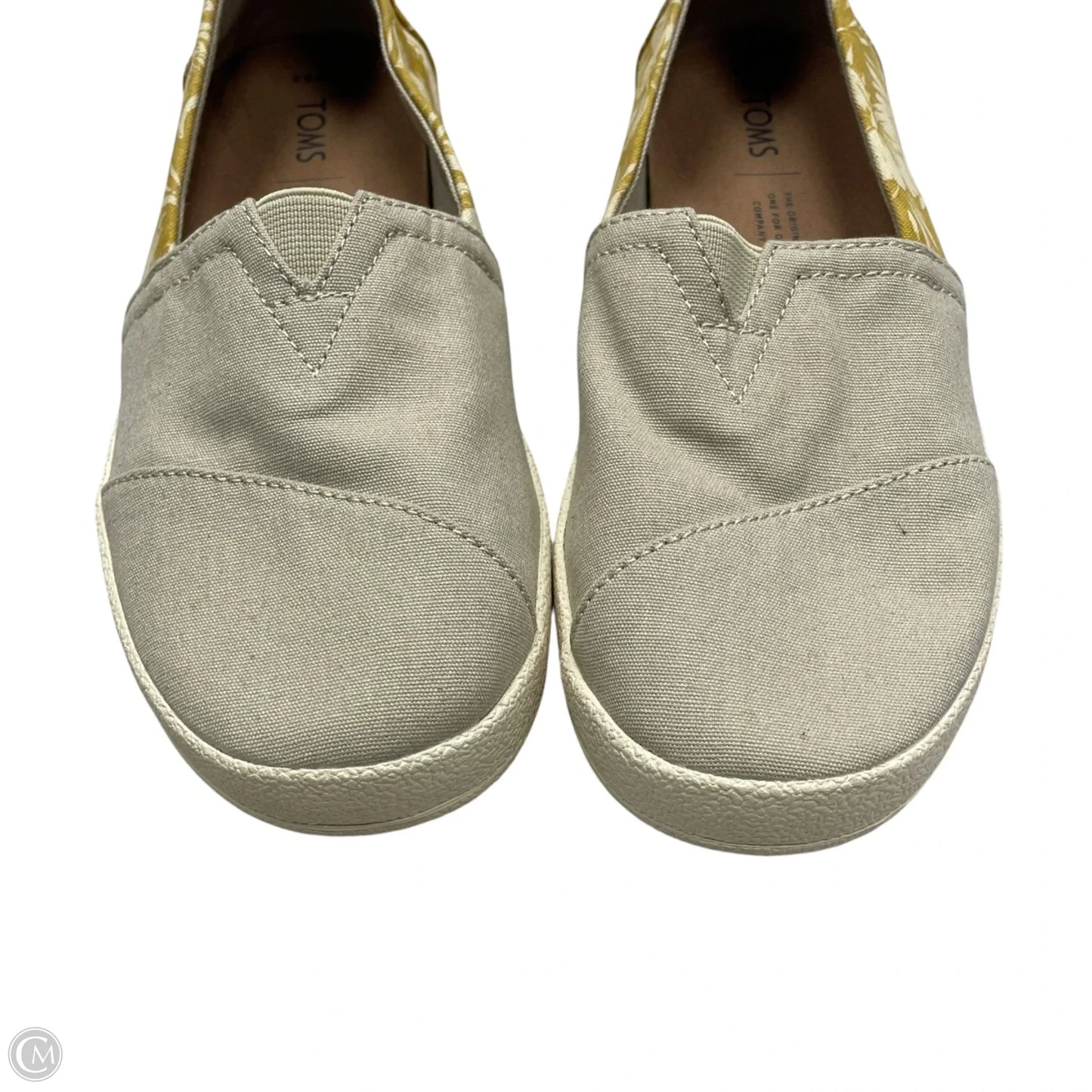 Shoes Flats By Toms In Grey & Yellow, Size: 6.5