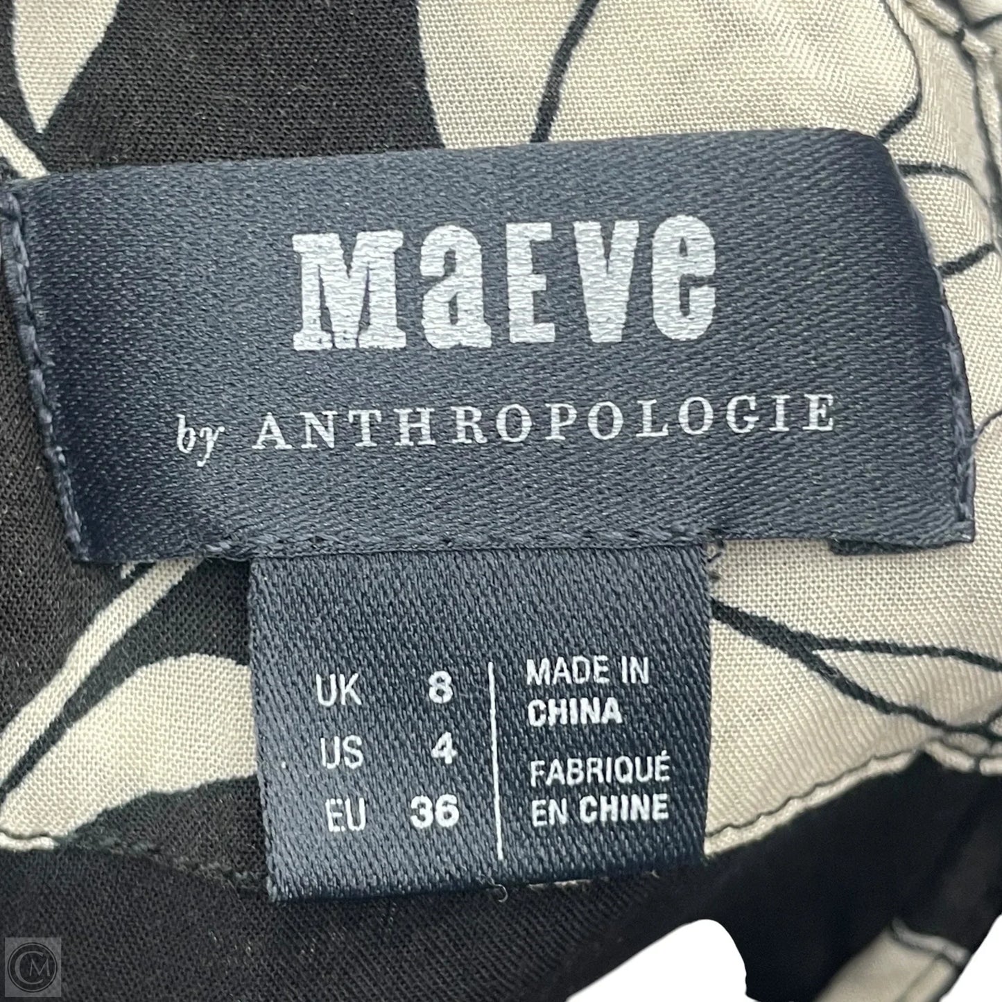 Dress Casual Midi By Maeve In Black & Cream, Size: S