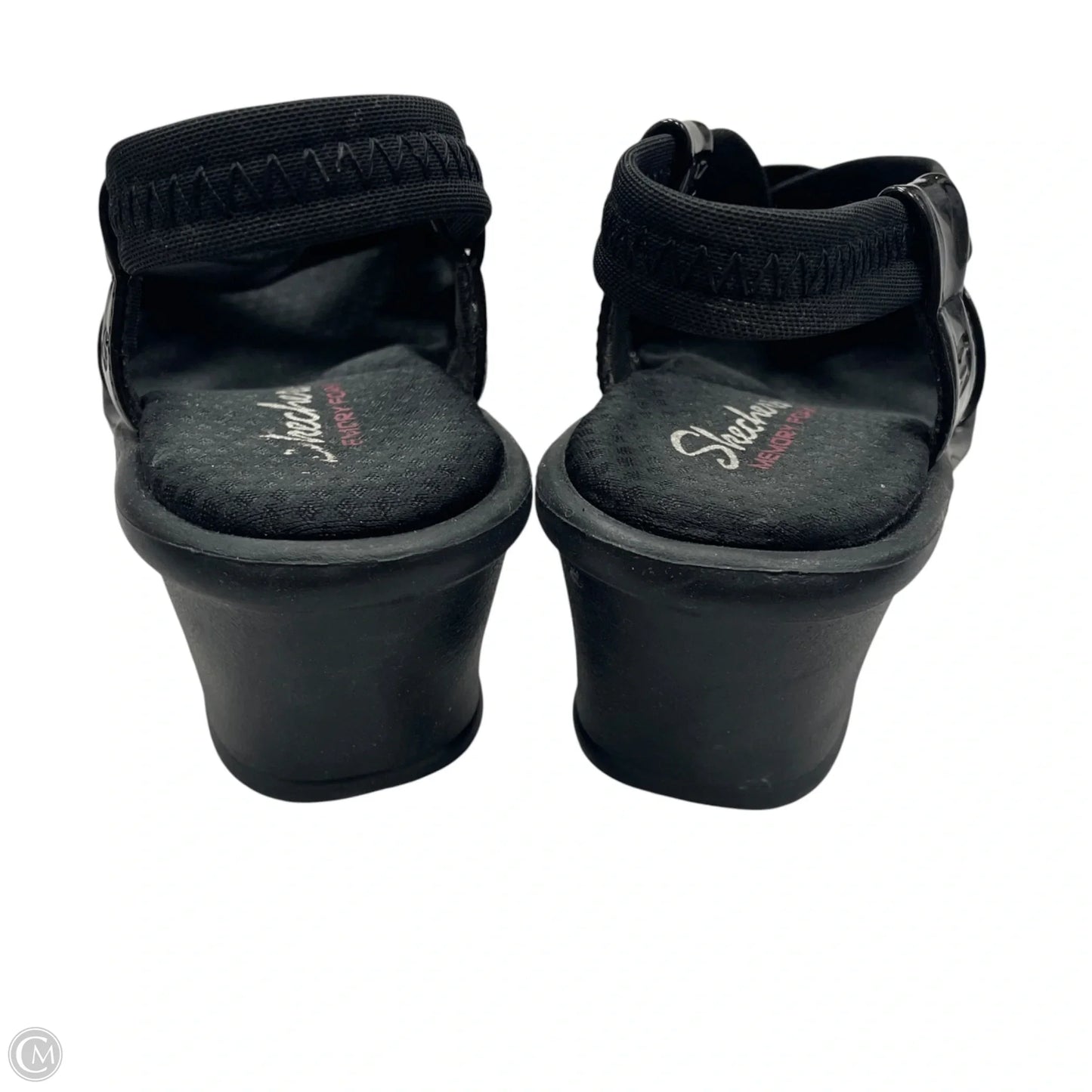 Sandals Heels Wedge By Skechers In Black, Size: 6