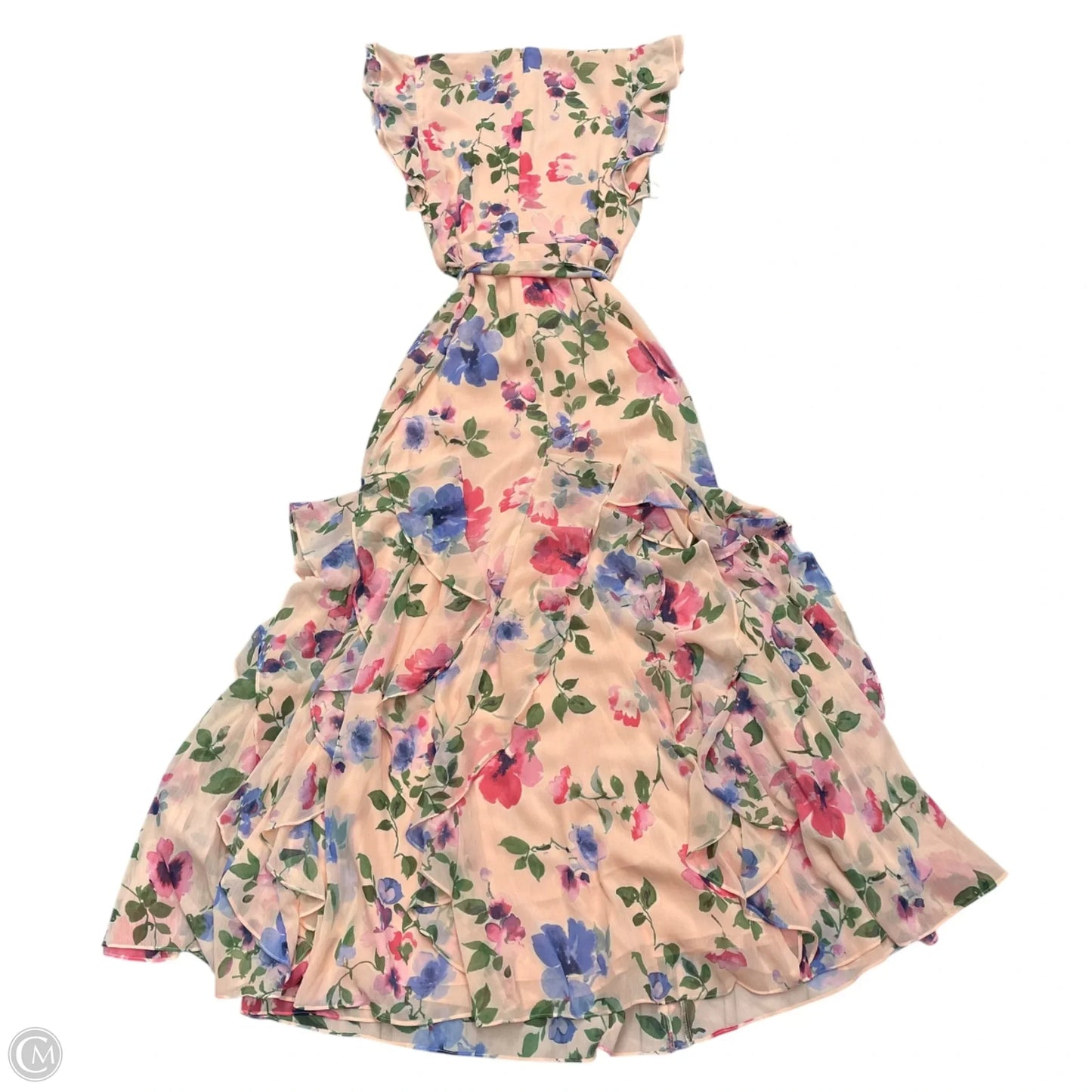 Dress Party Midi By Lauren By Ralph Lauren In Pink & Purple, Size: Sp