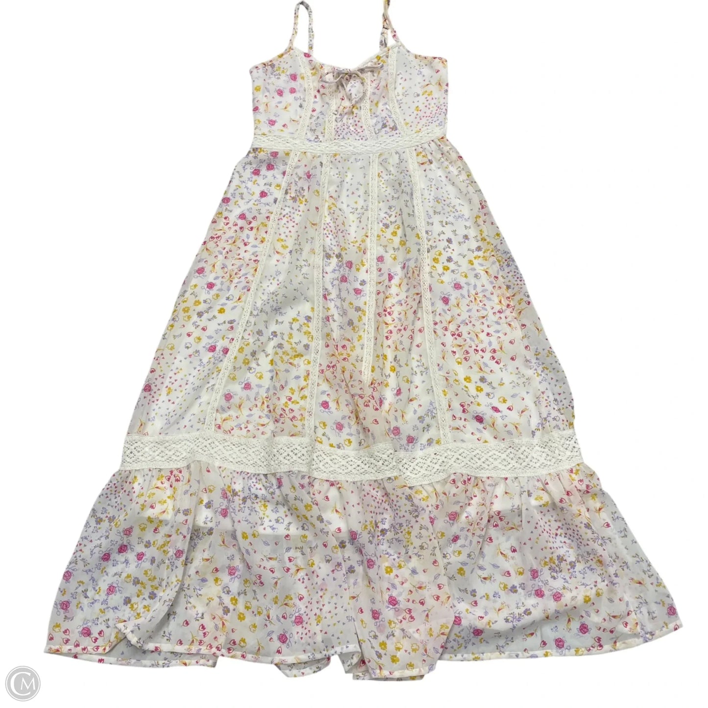 Dress Casual Maxi By Jessica Simpson In White & Yellow, Size: Xs