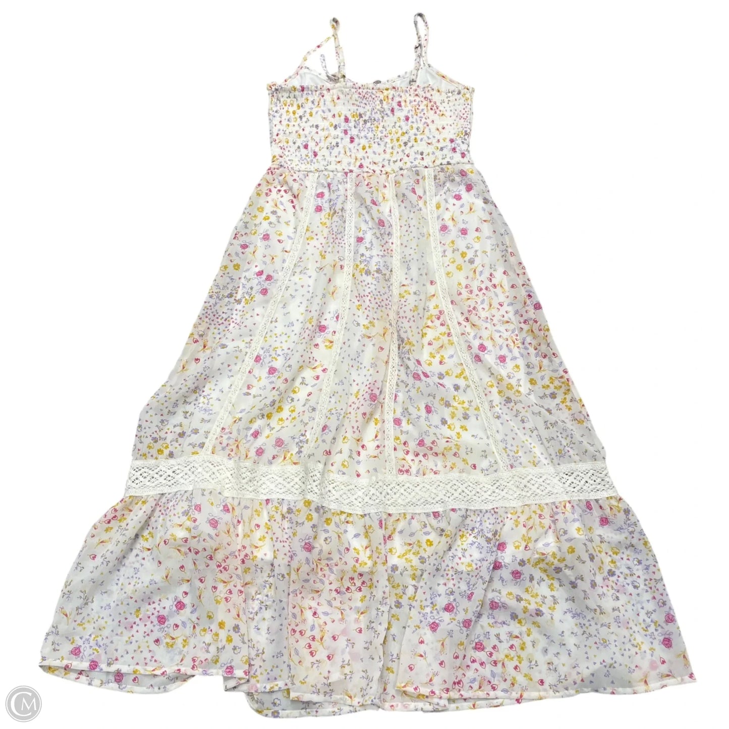 Dress Casual Maxi By Jessica Simpson In White & Yellow, Size: Xs