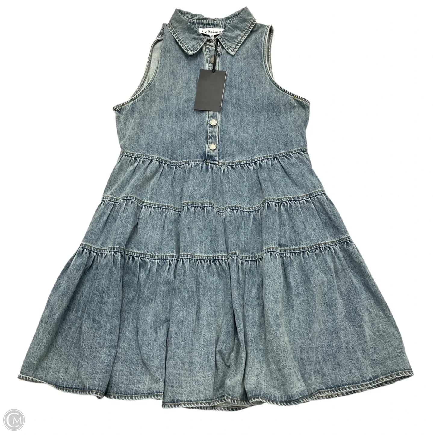 Dress Casual Short By En Saison In Blue Denim, Size: M