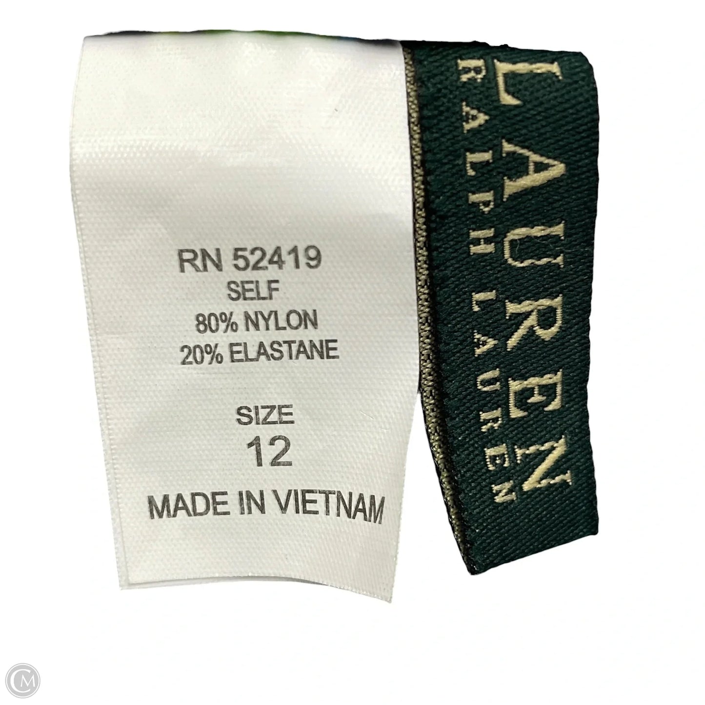 Swimsuit 2pc By Lauren By Ralph Lauren In Blue & Green, Size: L