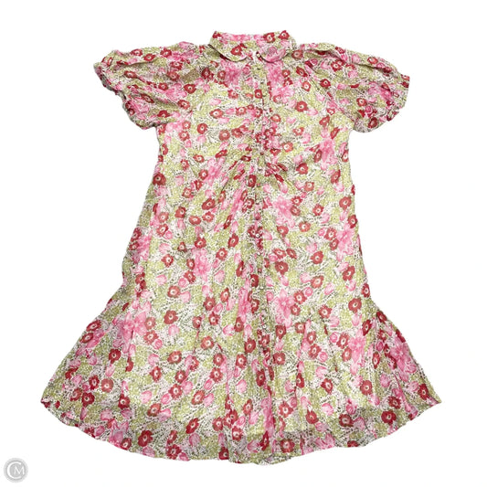 Dress Party Midi By Anthropologie In Green & Pink, Size: 3x