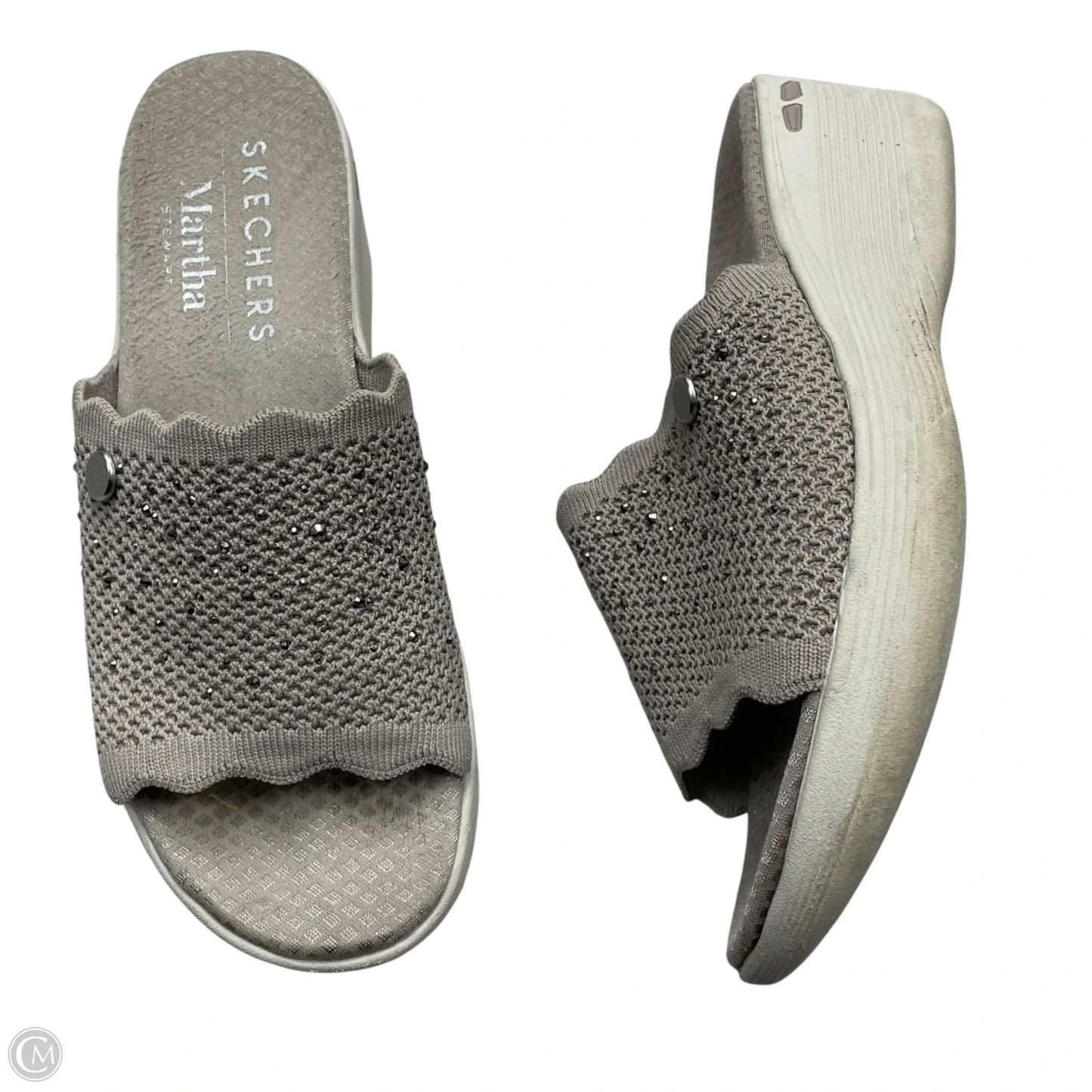 Sandals Heels Wedge By Skechers In Taupe, Size: 7
