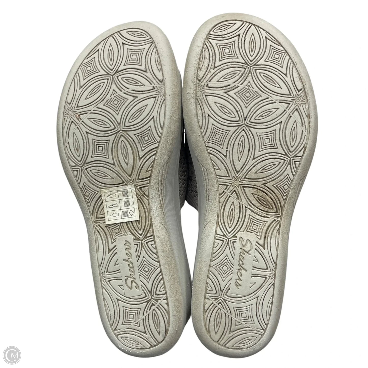 Sandals Heels Wedge By Skechers In Taupe, Size: 7