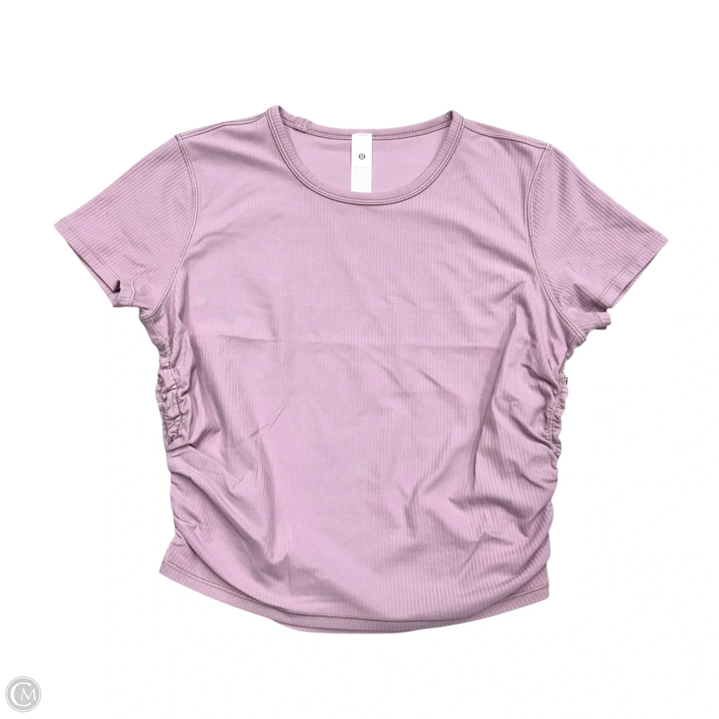 Athletic Top Short Sleeve By Lululemon In Purple, Size: M