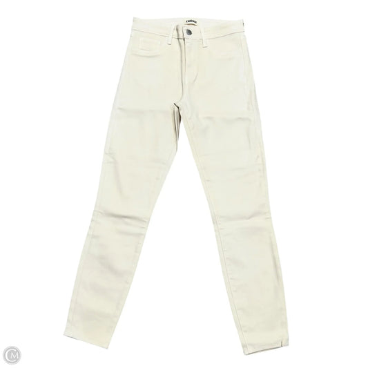 Jeans Skinny By L Agence In Cream Denim, Size: 0