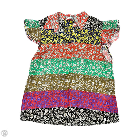 Top Short Sleeve Designer By Alice + Olivia In Multi-colored, Size: M